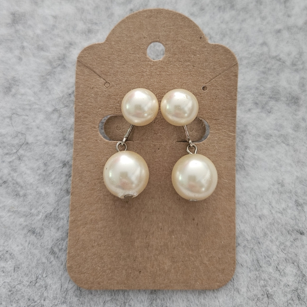 Vintage Faux Pearl Clip On Earrings